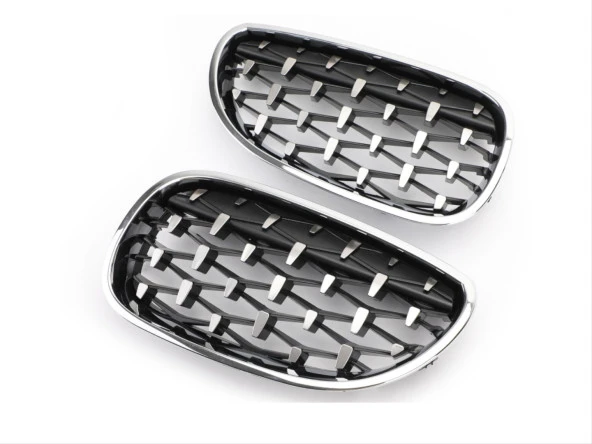 5 SERISI E60 2004-2009 IÇIN UYUMLU DIAMOND PANJUR (BÖBREK) KROM ÇERÇEVE - Resim 4