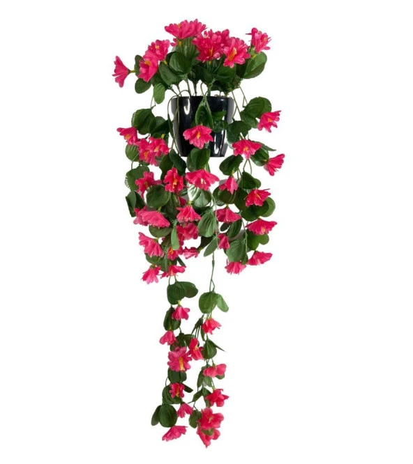 Nettenevime Yapay Çiçek Saksıda Sarkan Çiçek Fuşya Begonvil 60*25 ürün görseli