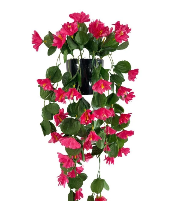 Nettenevime Yapay Çiçek Saksıda Sarkan Çiçek Fuşya Begonvil 60*25 - Resim 2