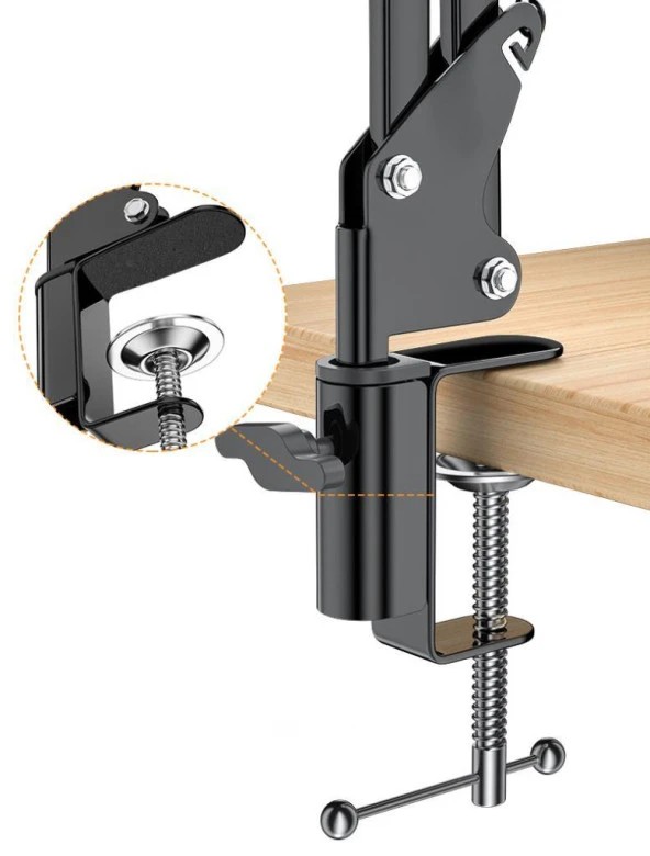 Coofbe Unlimited Metal Masaüstü Katlanabilir Klipli Tablet Tutucu Stand 360 Derece Dönen Tablet Stand - 3