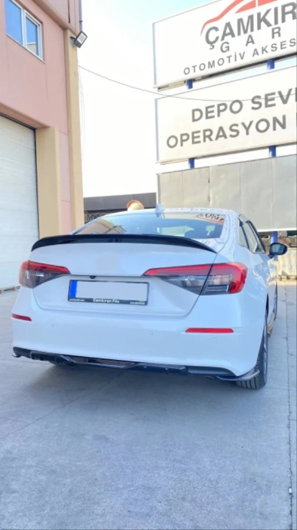 CIVIC FE1 2022 IÇIN UYUMLU  AERO SPOILER - PIANO BLACK (PARLAK SIYAH) - Resim 3