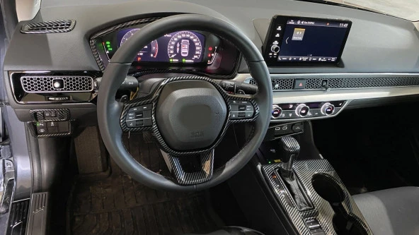 CIVIC FE1 2022 IÇIN UYUMLU  KONTROL PANEL KAPLAMA SETI - KARBON - Resim 2