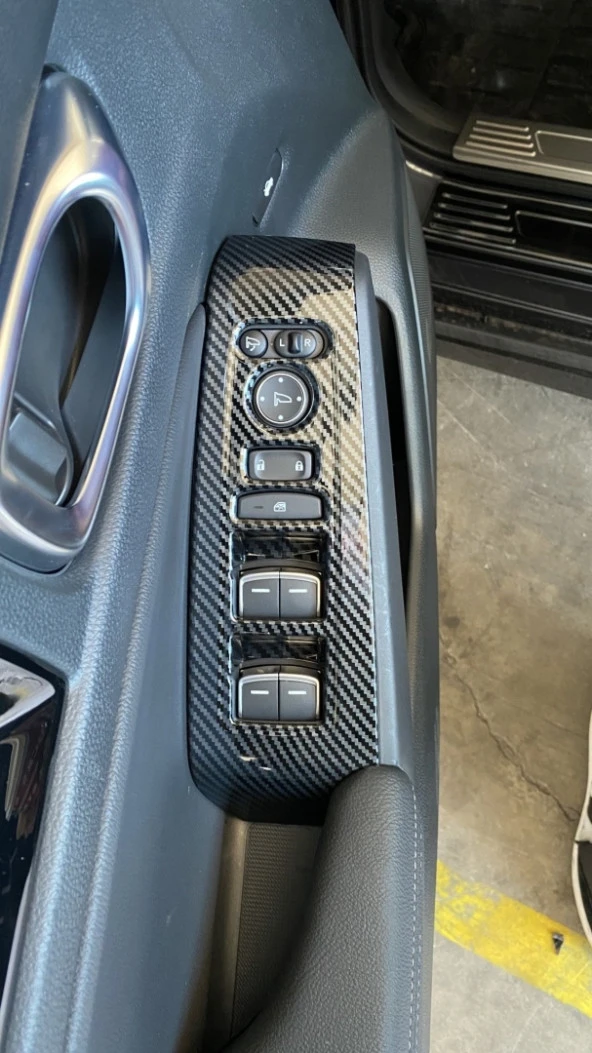 CIVIC FE1 2022 IÇIN UYUMLU  CAM DUGME KAPLAMA - KARBON - Resim 2