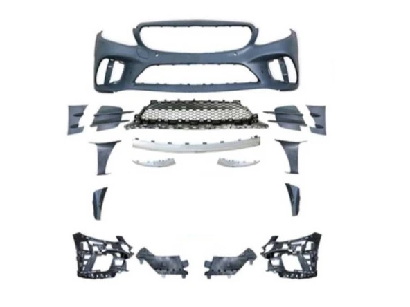 W205 C SERISI IÇIN UYUMLU 2014-2022 MAKYAJLI AMG GÖRÜNÜM ÖN TAMPON ürün görseli 1