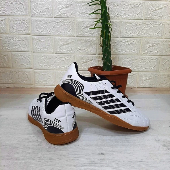 M.P 1351 Beyaz - Siyah Kaymaz Taban Futsal Futbol Ayakkabı - 8