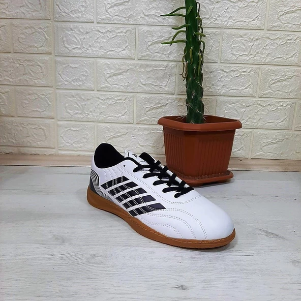 M.P 1351 Beyaz - Siyah Kaymaz Taban Futsal Futbol Ayakkabı - 9