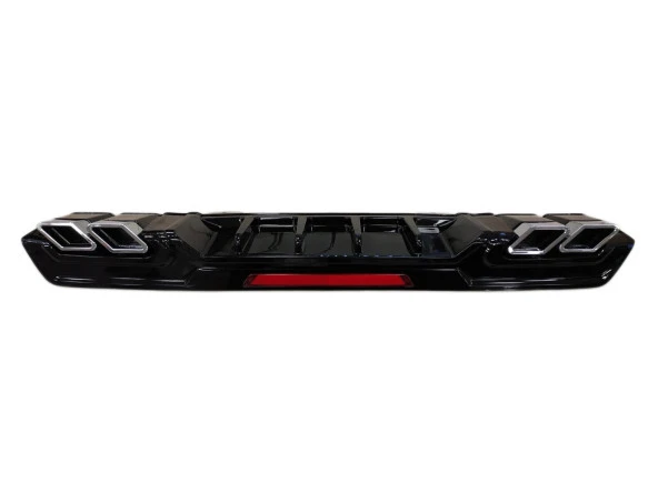 CIVIC FC5 2016-2021 IÇIN UYUMLU DIFÜZÖR KARE EGZOZ  PIANO BLACK - 6