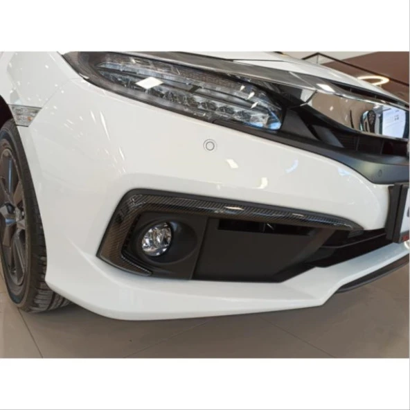 CİVİC FC5 2020-2021 IÇIN UYUMLU ÖN SIS KASI KAPLAMASI KARBON MAKYAJLI KASA ürün görseli 1