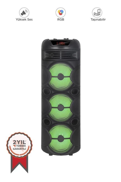 Torima D31 Led Işıklı Mikrofonlu Kumandalı Bluetooth Hoparlör - 2