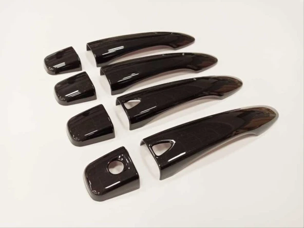 QASHQAI 2014-2020 IÇIN UYUMLU KAPI KOLU KAPLAMA - PIANO BLACK ( SMART KEY ) - Resim 2