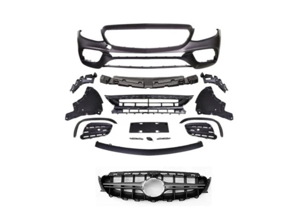 W213 2016-2019 E SERISI IÇIN UYUMLU E63 ÖN TAMPON & PANJUR SETI SEDAN COUPE ürün görseli 1