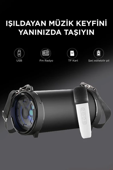 Torima KTS-1815 Karaoke Mikrofonlu Bluetooth Hoparlör Siyah - 2
