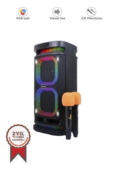 Torima BTS-1989 Rgb Işıklı Karaoke Mikrofonlu Kumandalı Bluetooth Hoparlör