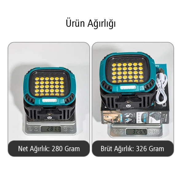 Powermaster MX-W893 4000K 7000K Kırmızı 30 Cob Ledli Çok Fonksiyonlu Çalışma Lambası - 2