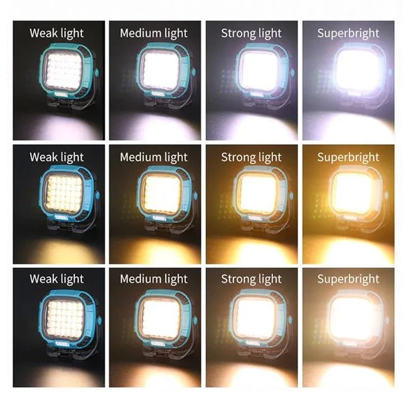 Powermaster MX-W893 4000K 7000K Kırmızı 30 Cob Ledli Çok Fonksiyonlu Çalışma Lambası - 7