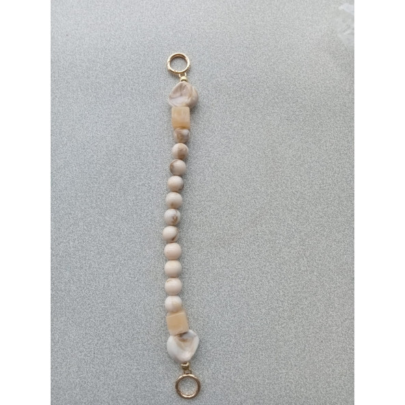 Yuvarlak Akrilik Boncuklı Pastel  Renkli  Çanta Sapı - 5