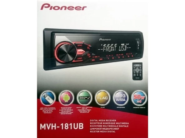 Pıoneer MVH-181UB Oto Teyp USB Kumanda Radyo AUX App Kontrol Çıkarılabilir Başlık Digicom Garantili - 5