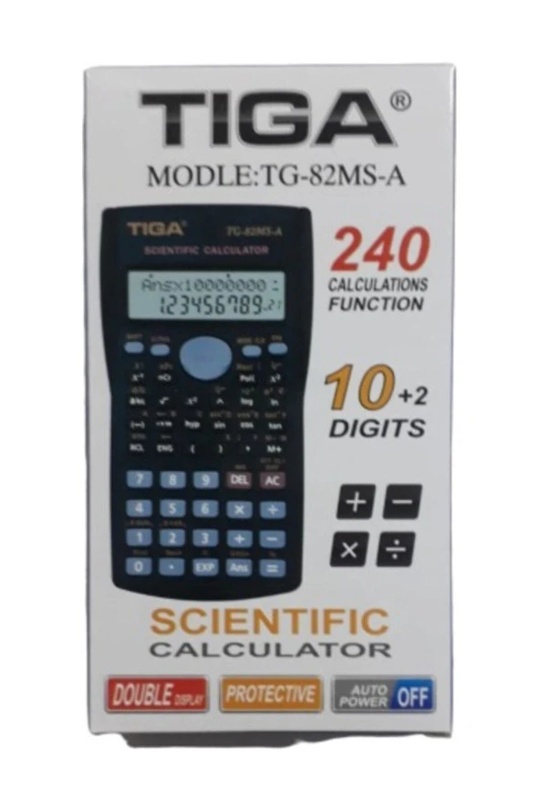 Tiga Bilimsel Fonksiyonlu Hesap Makinesi TG-82MS-A 12 HANE