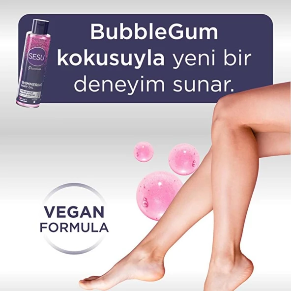 Sesu Vücut Losyonu 175ML/Vücut Peelingi 250ML/Simli Cilt Bakım Yağı 150ML Karma (3 Lü Set) - Resim 5
