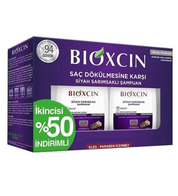 Bioxcin Siyah Sarımsaklı Şampuan 300 Ml x 2 Adet - Tüm Saç Tipleri İçin