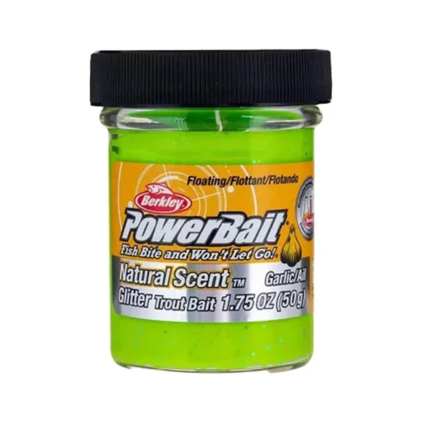 Berkley Powerbait Doğal Kokulu Glitter (Simli) Alabalık Hamuru - Chartreuse