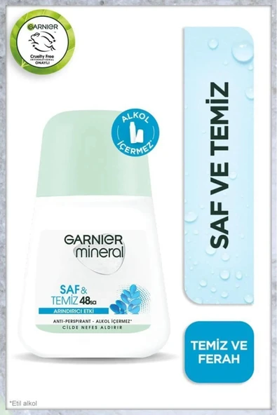 Garnier Mineral Saf Ve Temiz 48 Saat Roll On 50 Ml pdym3600542035149