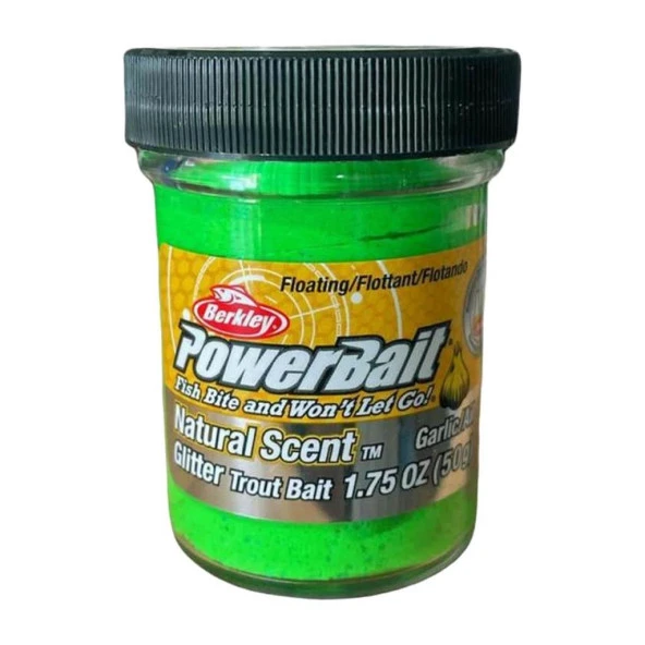 Berkley PowerBait Doğal Kokulu Glitter (Simli) Alabalık Hamuru - Spring Green