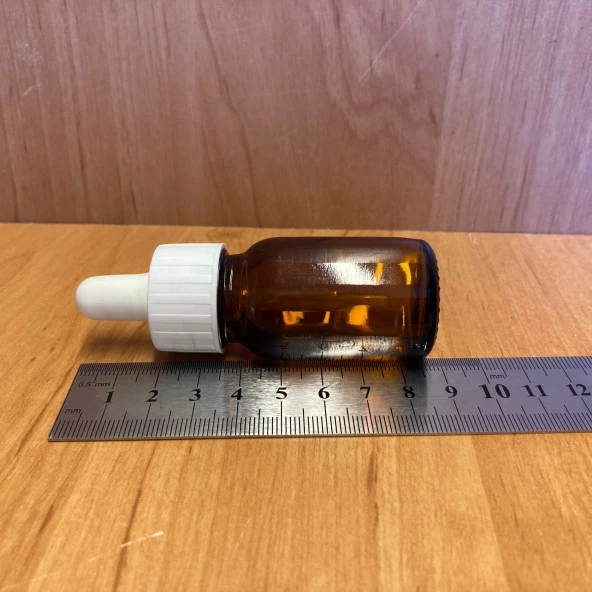 20 Ml Plastik Damlalıklı Amber Cam Şişe , 20Cc Kahverengi Cam Şişe Damlalıklı x 6 Adet - 3