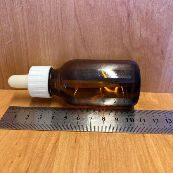 50 Ml Plastik Damlalıklı Amber Cam Şişe , 50Cc Kahverengi Cam Şişe Damlalıklı x 6 Adet - Resim 3