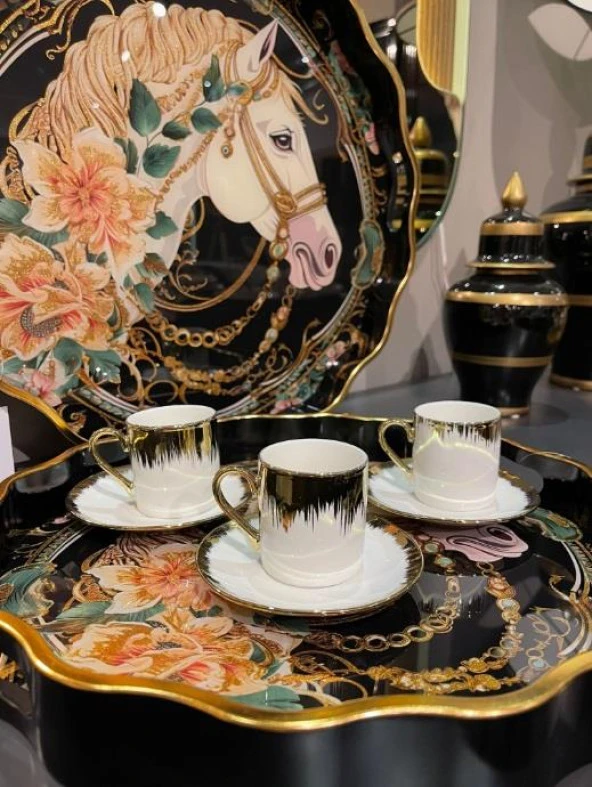 Royking Horse 2 li Yuvarlak Tepsi 39x4-34x4 cm FX 013 - 4