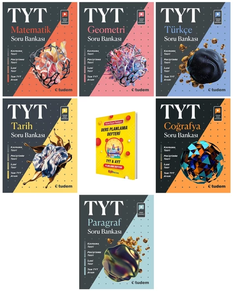 TYT Matematik Geometri Türkçe Tarih Coğrafya ve Paragraf 6lı Soru Bankaları Set