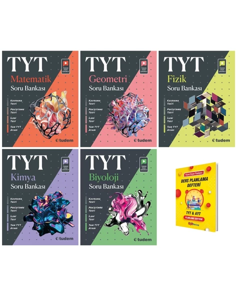 TYT Matematik Geometri Fizik Kimya ve Biyoloji 5li Sayısal Soru Bankaları