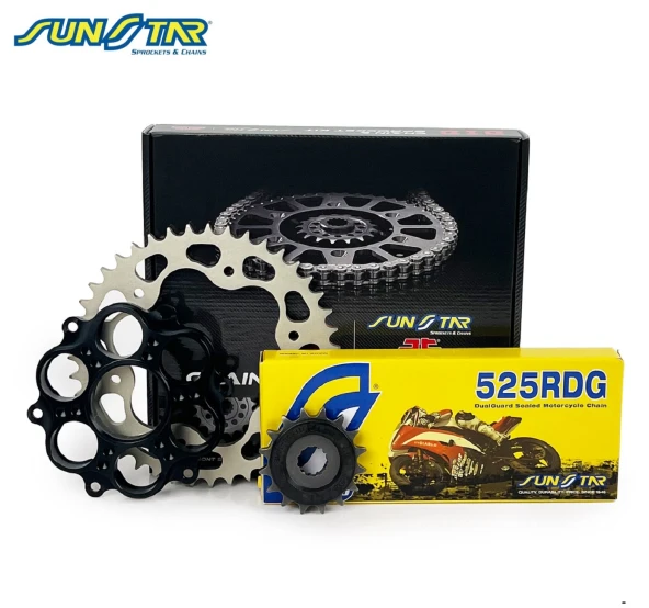 ZİNCİR DİŞLİ SETİ DUCATI STREETFIGHTER (848 cc)  (2012-2015) / DUCATI / STREETFIGHTER / 848cc / ZİNCİR: SUNSTAR 525RDG (Çelik)-104 / ÖN-ARKA DİŞLİ: JT (15T-42T) / 2012-2013-2014-2015 ürün görseli 1