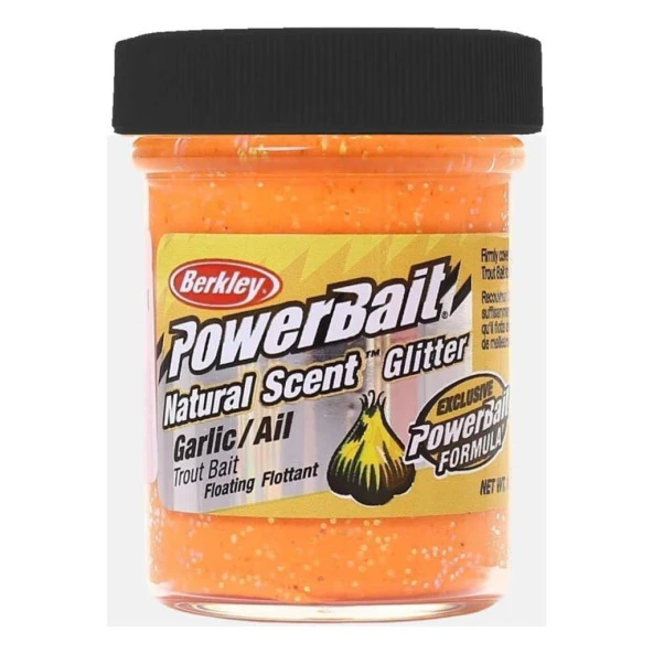 Berkley PowerBait Doğal Kokulu Glitter (Simli) Alabalık Hamuru - Fluorescent Orange
