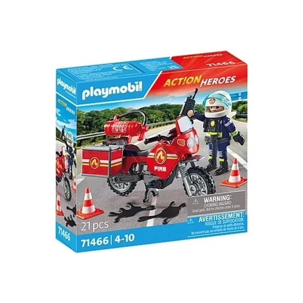 Playmobil 71466 Action Heroes: Motorcycle & Oil Spill