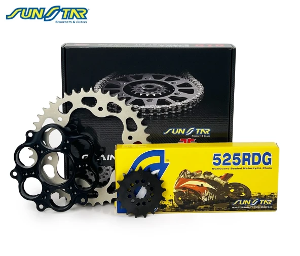 ZİNCİR DİŞLİ SETİ DUCATI PANIGALE / SP (1198 cc)  (2008-2011) / DUCATI / PANIGALE / SP / 1198cc / ZİNCİR: SUNSTAR 525RDG (Çelik)-98 / ÖN-ARKA DİŞLİ: SUNSTAR (15T-38T) / 2008-2009-2010-2011 ürün görseli 1