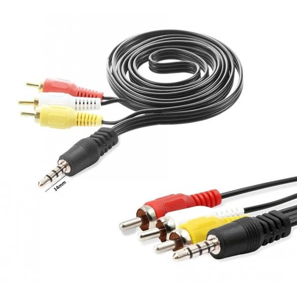 AV KABLO 3RCA AUX 3.5MM KISA JACK (TÜPLÜ TVYE HD UYDU BAĞLAR) - 4