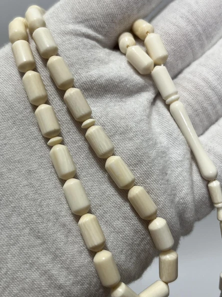 Kesme Fildişi Tesbih 12,25 Gram - Koleksiyonluk Fil Dişi Tespih - Resim 2