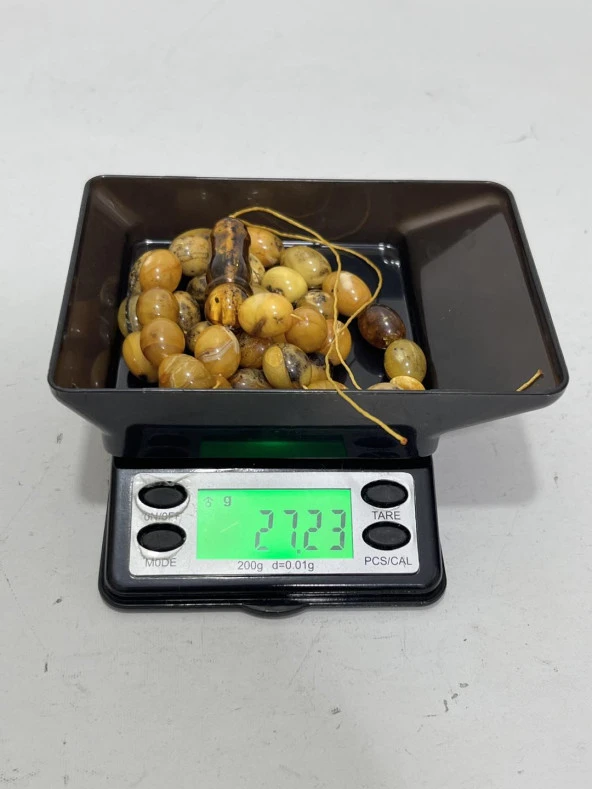 Doğal Kaya Damla Kehribar Tesbih 33lük 27 Gram - Resim 5