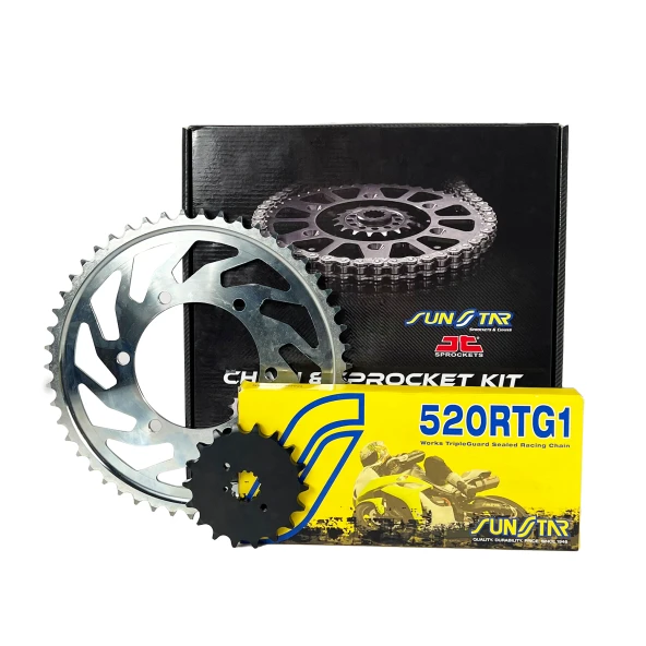 ZİNCİR DİŞLİ SETİ DUCATI MONSTER (600 cc) (2000-2001) / DUCATI / MONSTER / 600cc / ZİNCİR: SUNSTAR SS520RTG1 (Gold)-102 / ÖN DİŞLİ :  SUNSTAR (15T) / ARKA DİŞLİ: JT (46T) / 2000-2001 ürün görseli 1