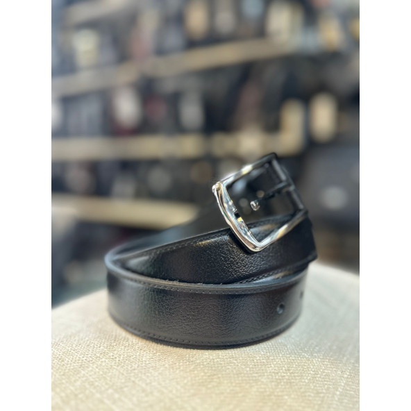 TRG POLO SİYAH DERİ KEMER - Resim 2