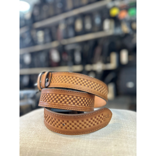 TRG POLO FOSSİL TABA HAKİKİ DERİ ERKEK KEMERİ - Resim 3