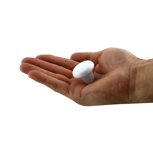 Mantar Düğme Sert Plastik Kulp Beyaz Dolap Mobilya Mutfak Dolabı Çekmece Kapak Kulpu Kulbu 5 ADET - 4