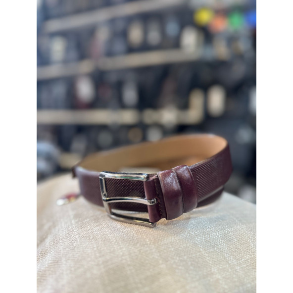 TRG POLO BORDO HAKİKİ DERİ ERKEK KEMERİ - 3