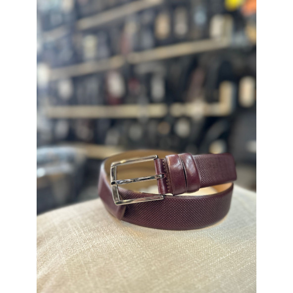 TRG POLO BORDO HAKİKİ DERİ ERKEK KEMERİ - 4