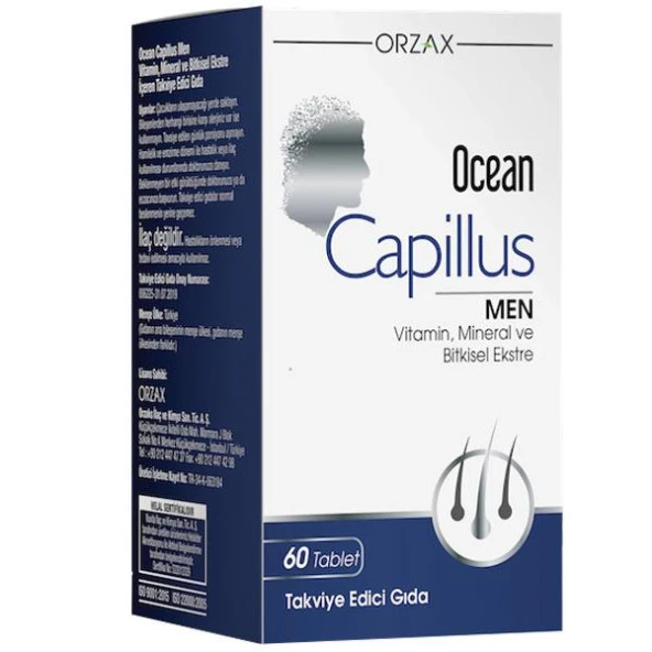 Orzax Ocean Capillus Men 60 Tablet - Diş Beyazlatıcı Köpük Hediye