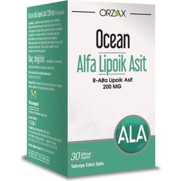 Orzax Ocean Alfa Lipoik Asit 200 mg 30 Kapsül , Diş Beyazlatıcı Köpük Hediye