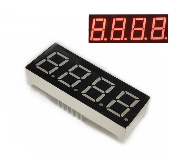 4-Haneli 7-Segment LED Ekran Modülü (14mm Kırmızı Ortak Anot 0.56 inch)