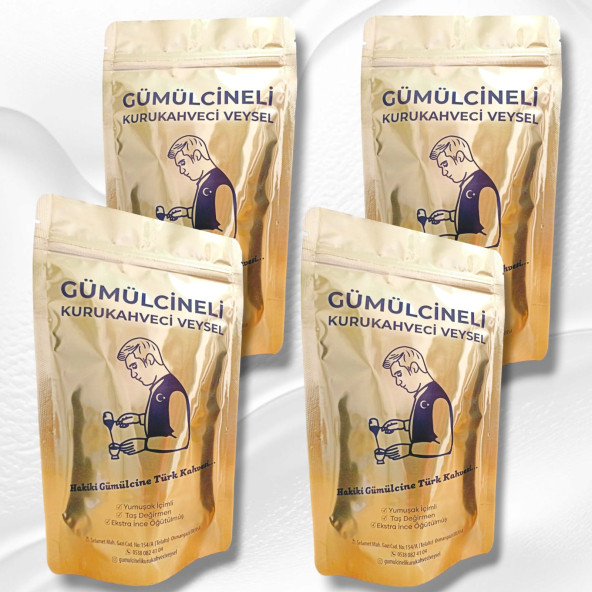 Gümülcineli Kurukahveci Veysel Hakiki Gümülcine Türk Kahvesi 1 KG 4 Paket - 2
