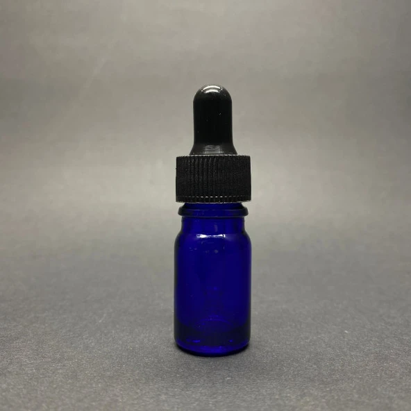 5Ml Mavi Cam Damlalıklı Şişe , Siyah Plastik Kapak , 5 Cc Mavi Cam Damlalıklı Şişe x 6 Adet - 2